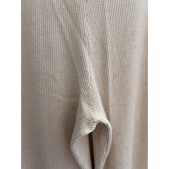 Nuuds Pants Womens 2XL Beige Ribbed Knit Wide Leg Lounge Pull On Soft Stretch - Picture 5 of 9